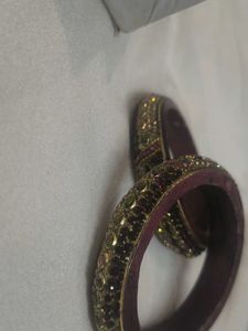 Embellished Maroon Bangles