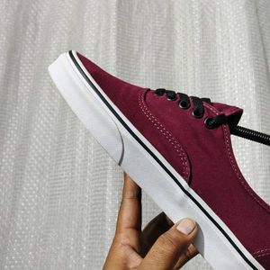 Maroon Vans Authentic Sneakers