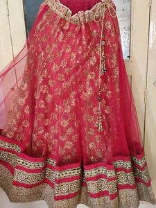 Girlish Look 4 Pieces Red Lehnga Set