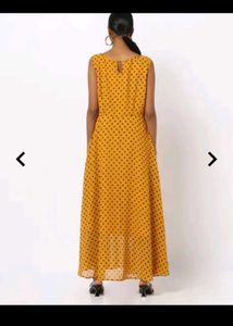 Mustard Yellow Polka Dot Maxi Dress