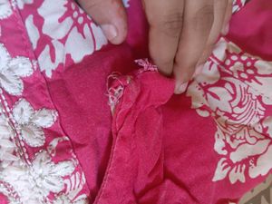 Pink Kurta with Floral Print