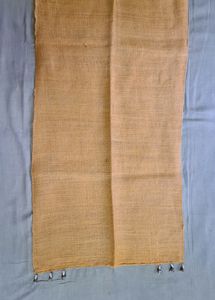 Beige Cotton Dupatta with Mustard jute Panel