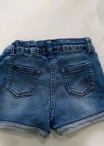 Fruity Print Denim Shorts