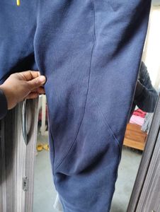 Navy Blue Joggers with Yellow Drawstring