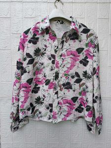 Korean Pintrest Chic Floral Print Button-Down Shir