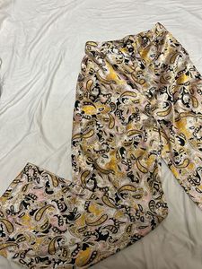 Paisley Print Wide Leg Trousers