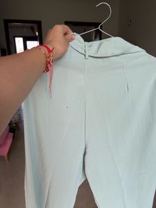 Pastel Green Wide-Leg Pants