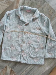Cozy Blue Cloud Print Pajama Top