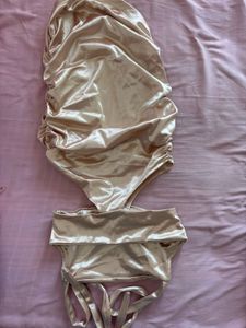 Elegant Satin Halter Cut-out Mini Dress