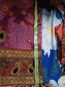 golden lehenga with maroon dupatta