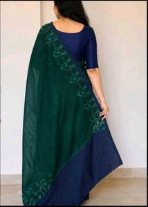 Elegant Green &amp; Blue Saree