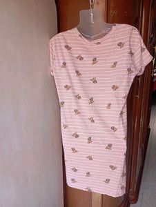 Cute Dog Print Cotton Nightdress