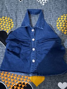 Denim Halter Neck Top