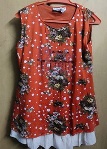 Chic Orange Floral Print Dress