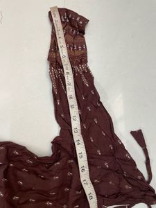 Stylish Brown Printed Anarkali Kurta