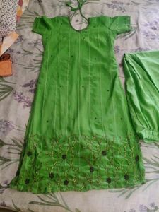 Vibrant Green Embroidered Kurta Set