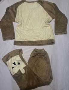 Cute Bear Fleece Pajama Set