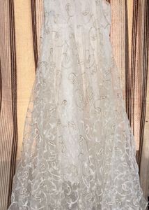 Elegant White Embroidered Gown