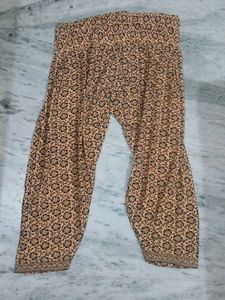 Orange Floral Print stitched Salwar pant 2 nos