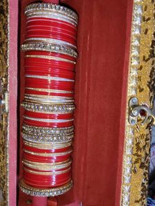 Red &amp; Gold Bridal Bangles Set