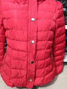 Imported Red Puffer Jacket For Women's