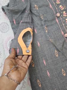 Elegant Grey Kurta Set with  Pant