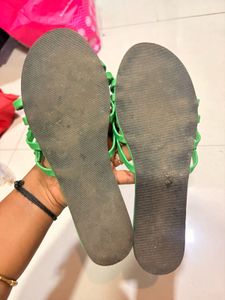 Vibrant Green Criss-Cross Strap Sandals