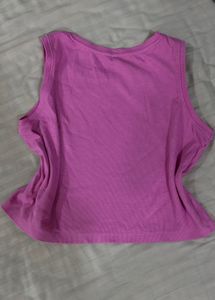 Pink Sleeveless Crop Top