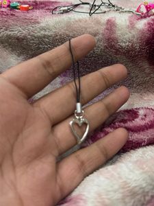 Silver Heart Phone Charm