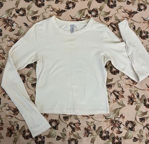 Cream Long Sleeve Top