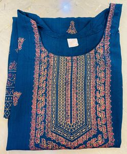 Teal Embroidered Kurta