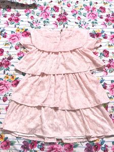 Tiered Ruffle Pink Ethnic Gown
