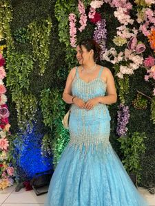Stunning Blue Embellished Gown