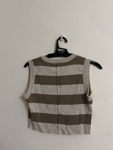 Striped Sleeveless Knit Top