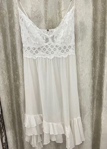 Sheer White Lace Slip Dress