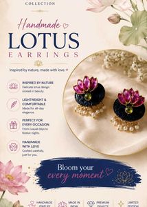 Handmade Lotus Earrings with Pearls