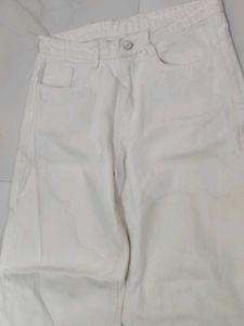 Beige coloured wide leg