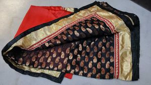 Red &amp; Black Saree With Blouse