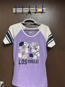 Purple "Los Angeles" Graphic T-Shirt