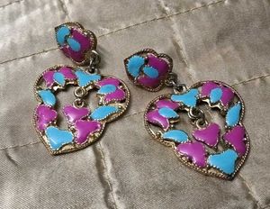 Heart Shaped Dangle Earrings