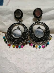 Boho Mirror &amp; Bead Drop Earrings😍