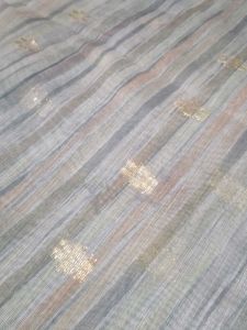 Elegant Striped Saree with Gold Accents