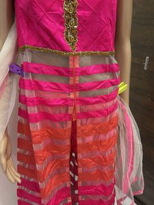 Vibrant Pink &amp; Orange Lehenga Choli