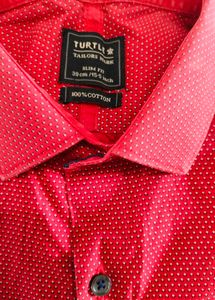 Men's Red Printed Full Sleeve Shirt