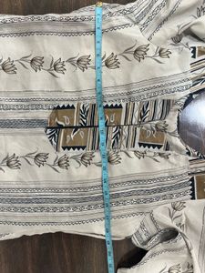 Elegant Grey Floral Print Kurta