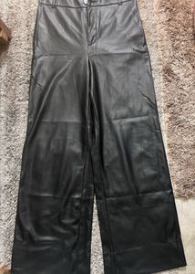 Zara Faux Leather wide-leg Pants