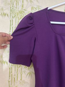 Elegant Purple Puff Sleeve Top