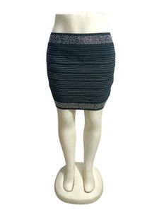 Striped Mini Skirt with Embellished Waistband