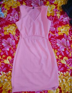 Baby pink bodycon mini dress