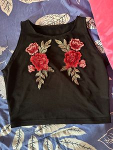 Black Floral Top